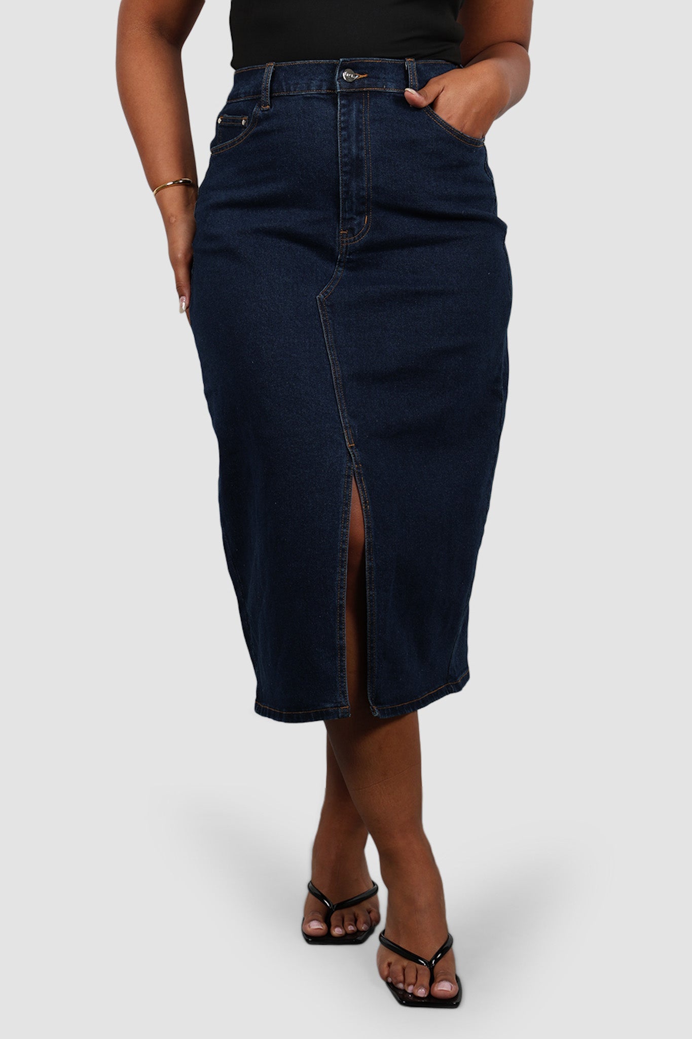 HUDSON MIDI SKIRT MIDNIGHT BLUE - Fayt The Label