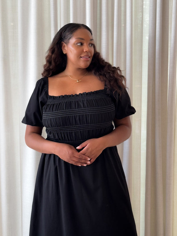 ISMAE MAXI DRESS BLACK CONTRAST - Fayt The Label