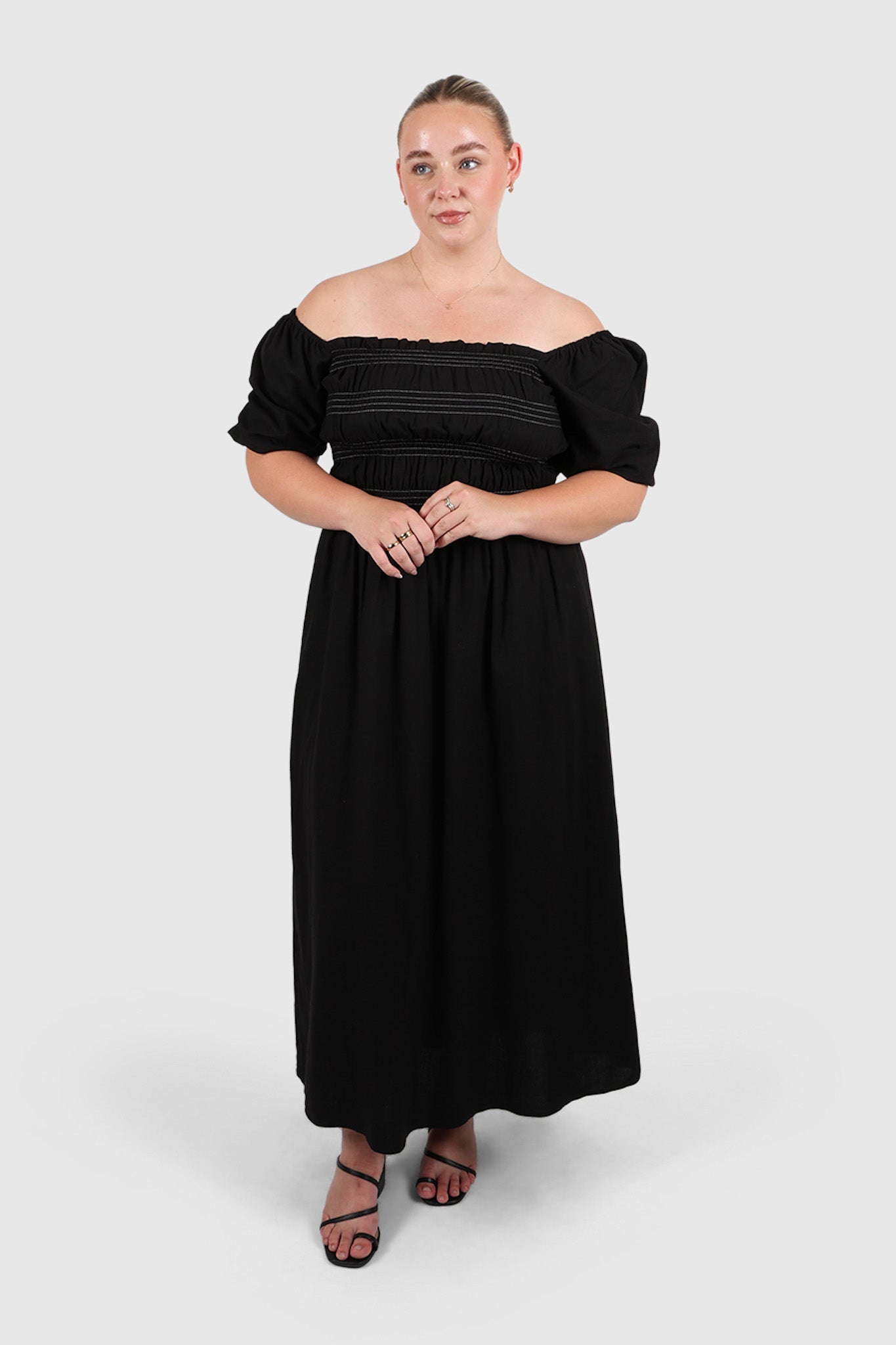 ISMAE MAXI DRESS BLACK CONTRAST - Fayt The Label