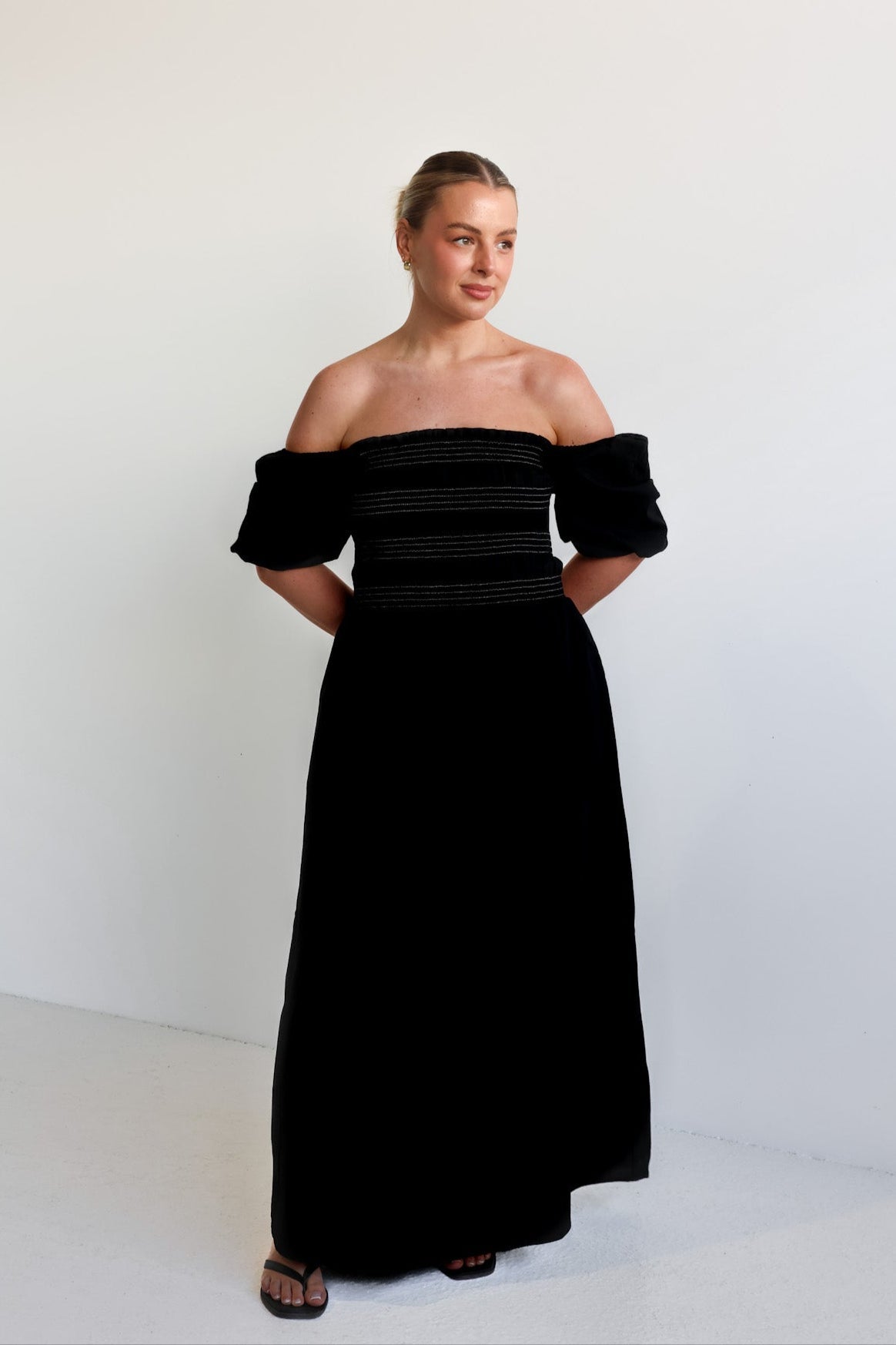 ISMAE MAXI DRESS BLACK CONTRAST - Fayt The Label