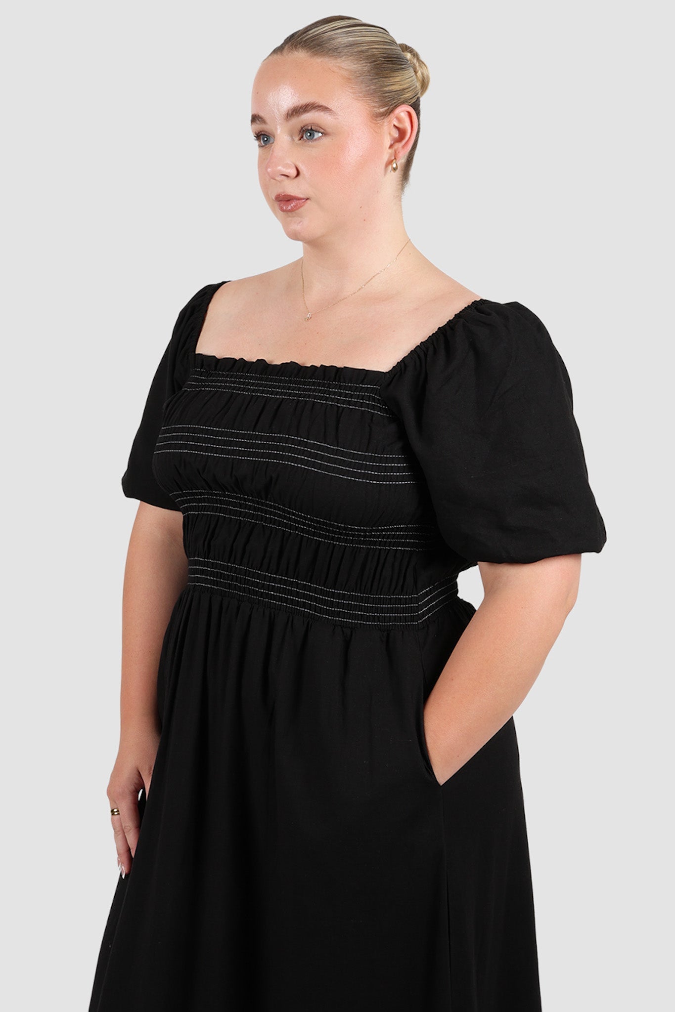 ISMAE MAXI DRESS BLACK CONTRAST - Fayt The Label