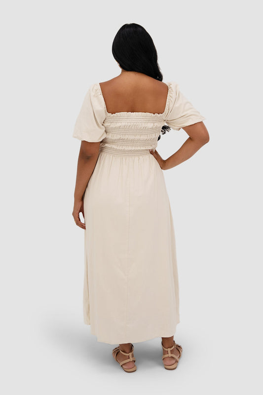 ISMAE MAXI DRESS NEUTRAL - Fayt The Label