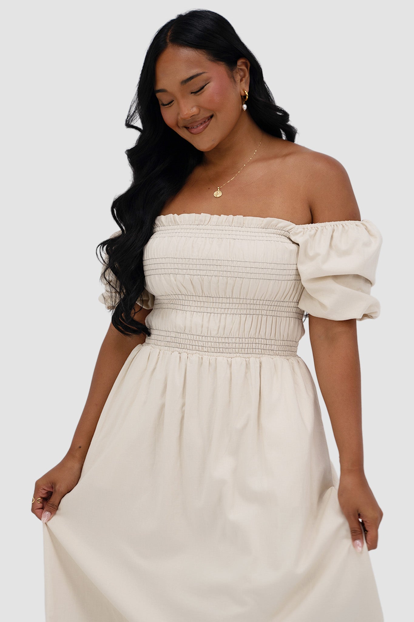 ISMAE MAXI DRESS NEUTRAL - Fayt The Label