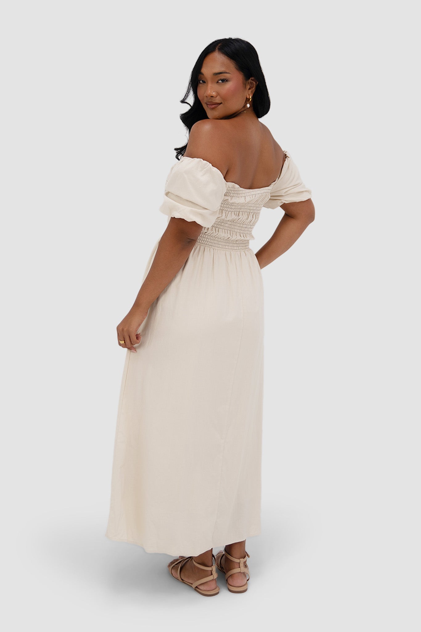 ISMAE MAXI DRESS NEUTRAL - Fayt The Label