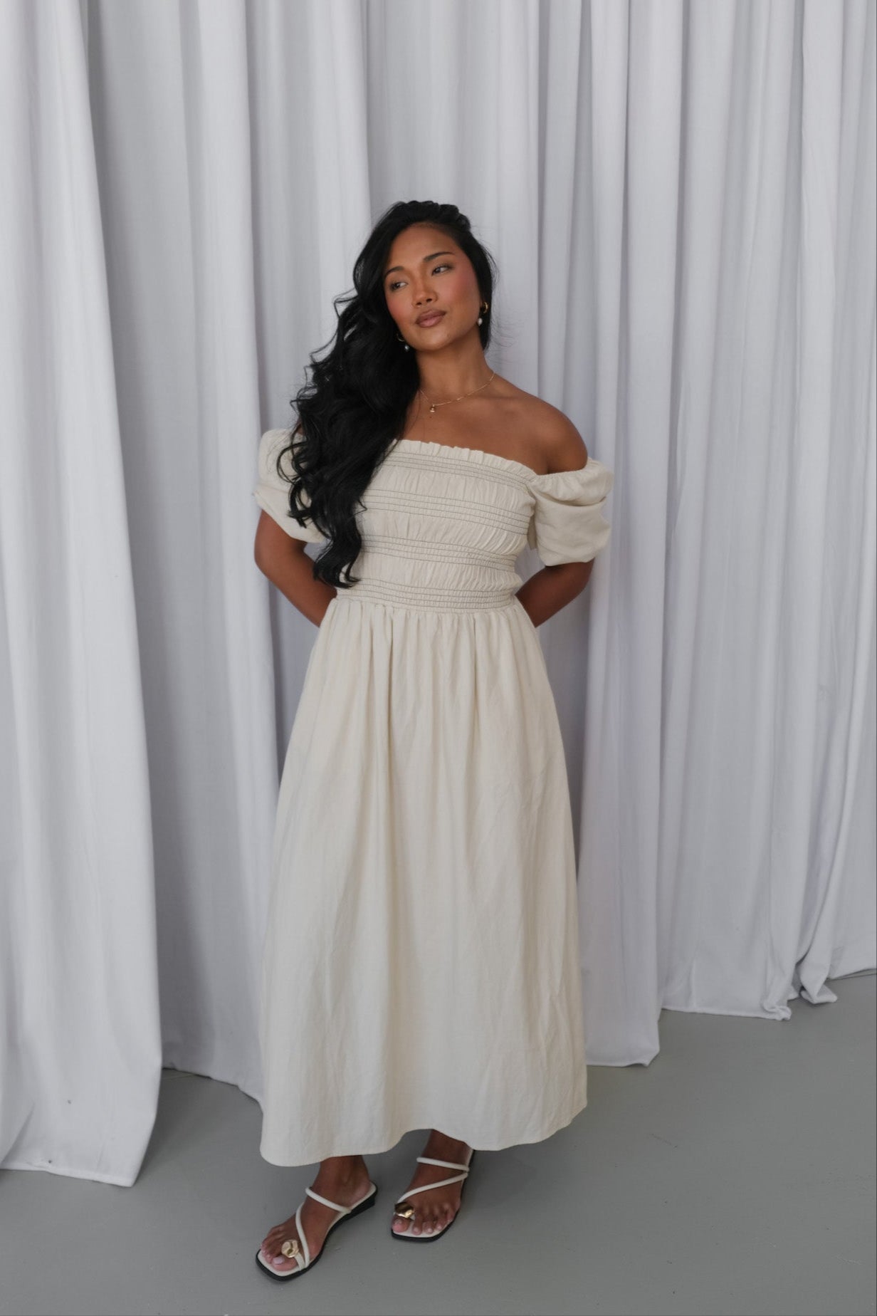 maxi dress neutral colours ISMAE MAXI DRESS NEUTRAL Fayt The Label