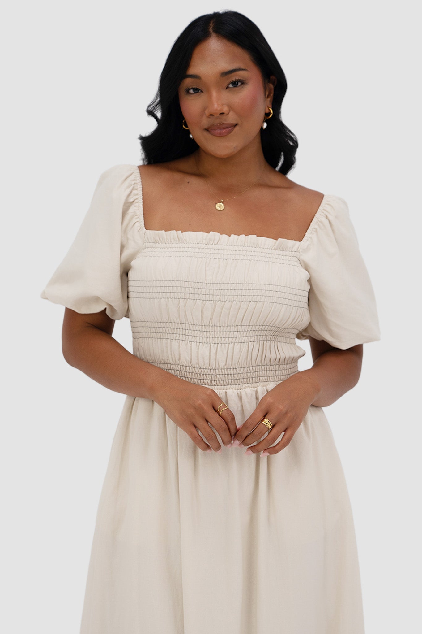 ISMAE MAXI DRESS NEUTRAL - Fayt The Label