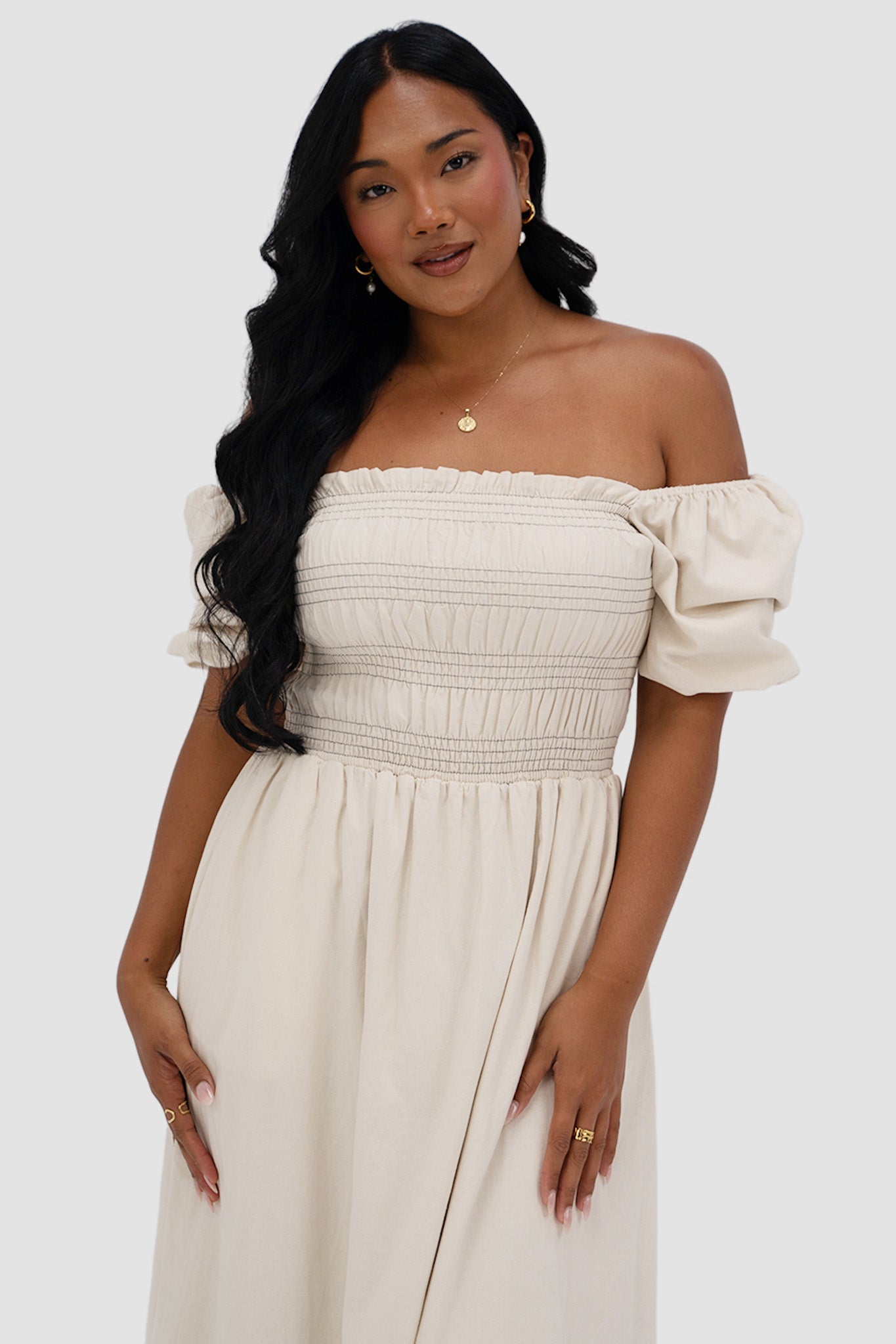 ISMAE MAXI DRESS NEUTRAL - Fayt The Label