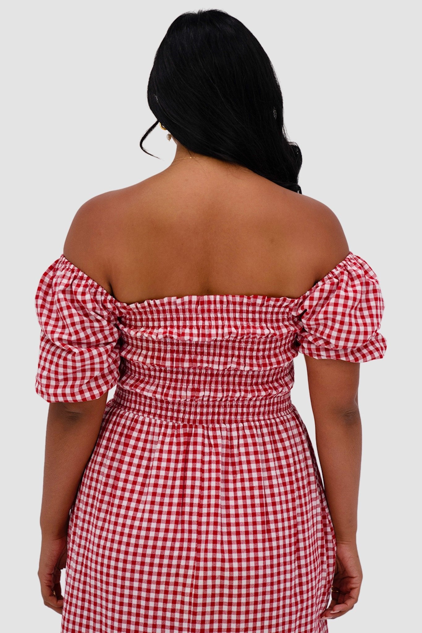 ISMAE MAXI DRESS RED GINGHAM - Fayt The Label