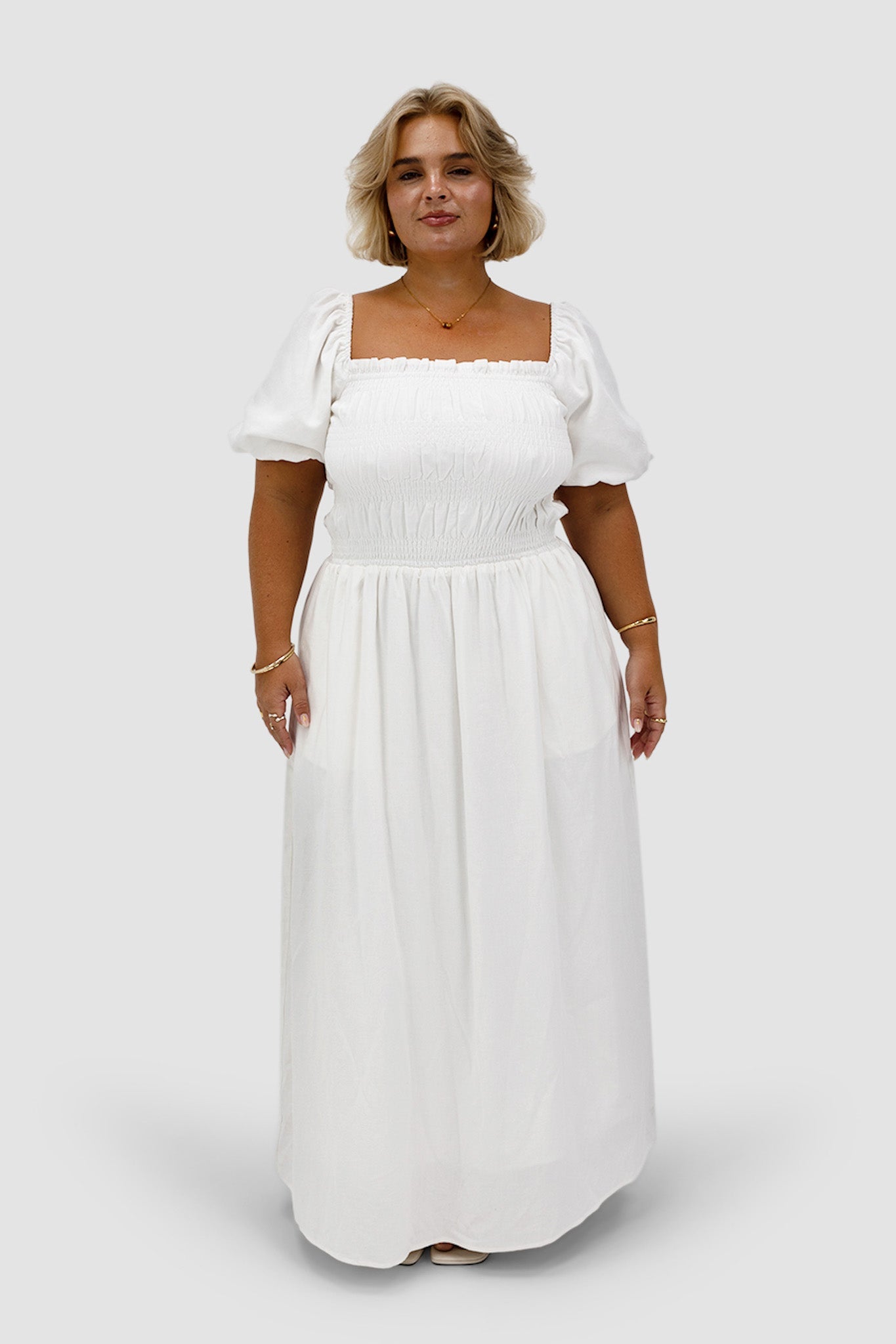 ISMAE MAXI DRESS WHITE - Fayt The Label