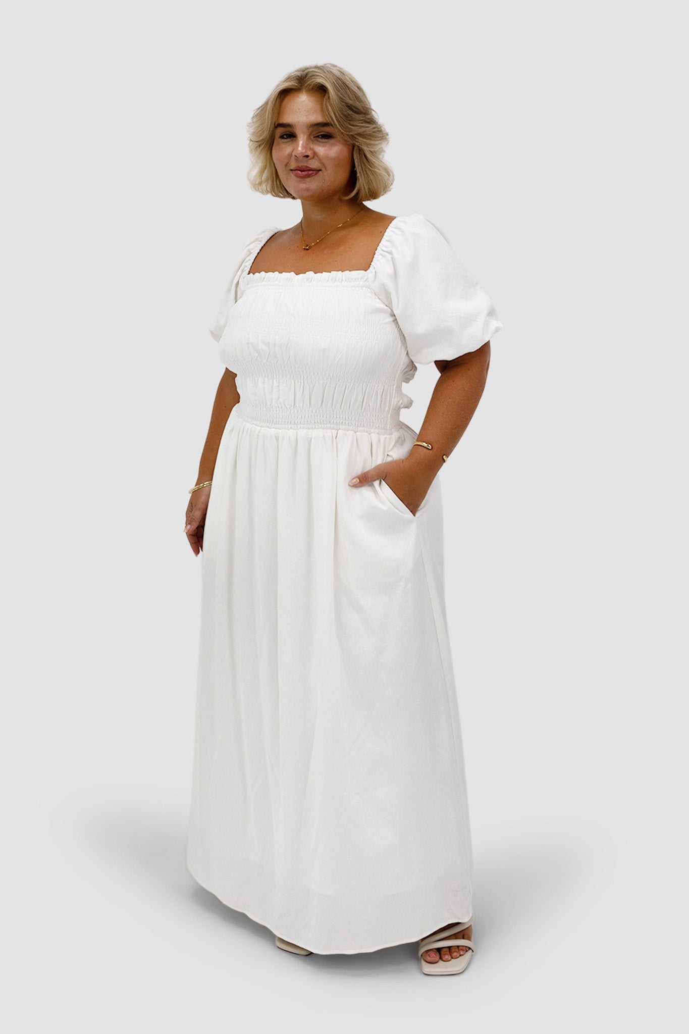 ISMAE MAXI DRESS WHITE - Fayt The Label