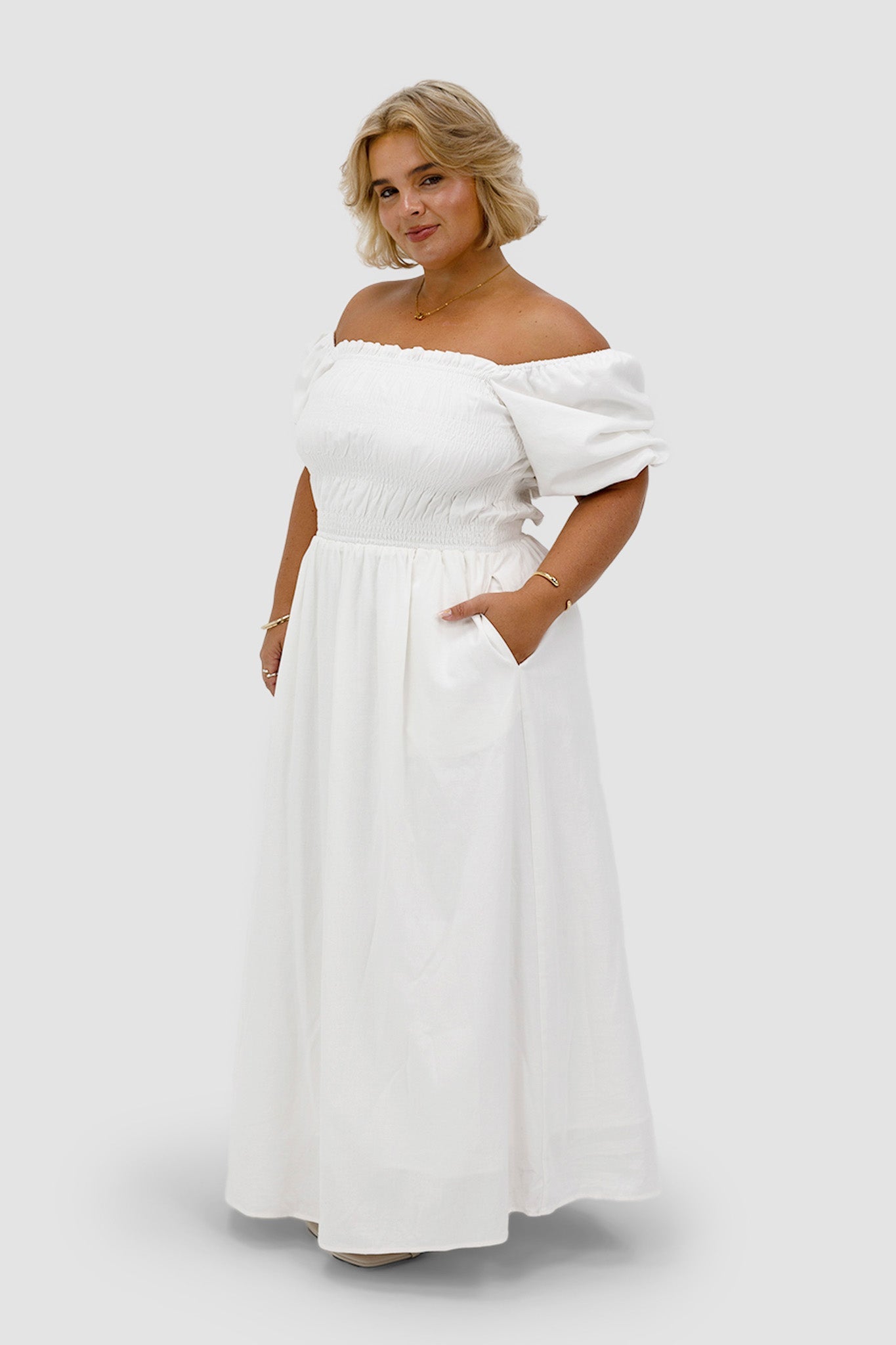 ISMAE MAXI DRESS WHITE - Fayt The Label