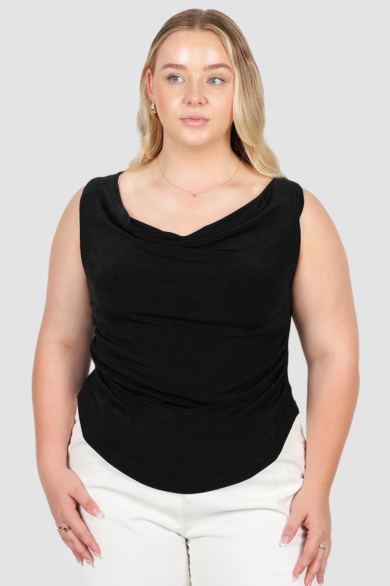 IVES COWL NECK TOP BLACK - Fayt The Label