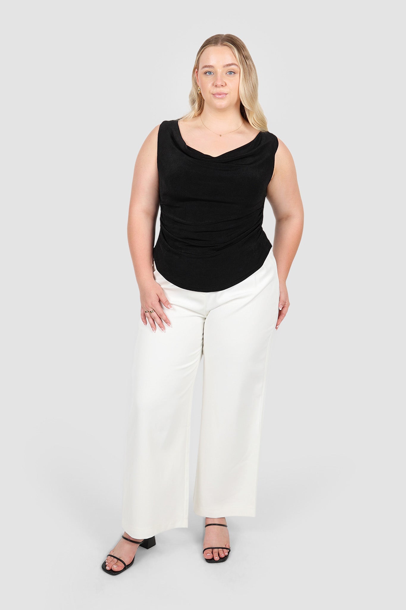 IVES COWL NECK TOP BLACK - Fayt The Label