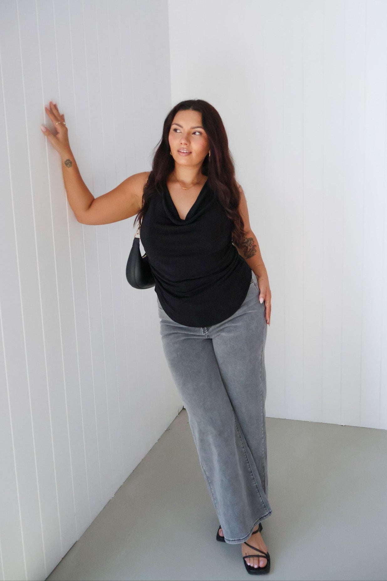 IVES COWL NECK TOP BLACK - Fayt The Label