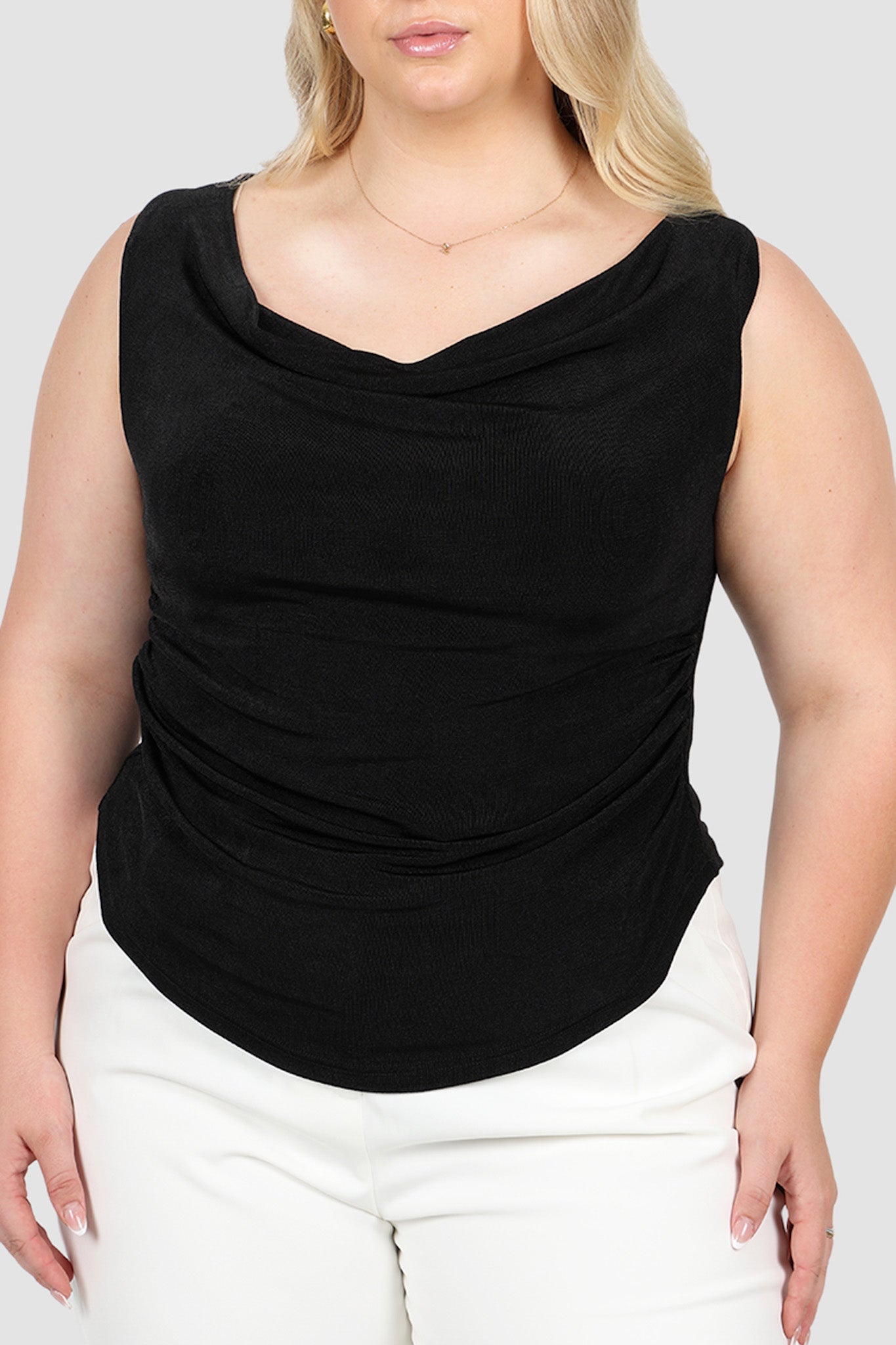 IVES COWL NECK TOP BLACK - Fayt The Label