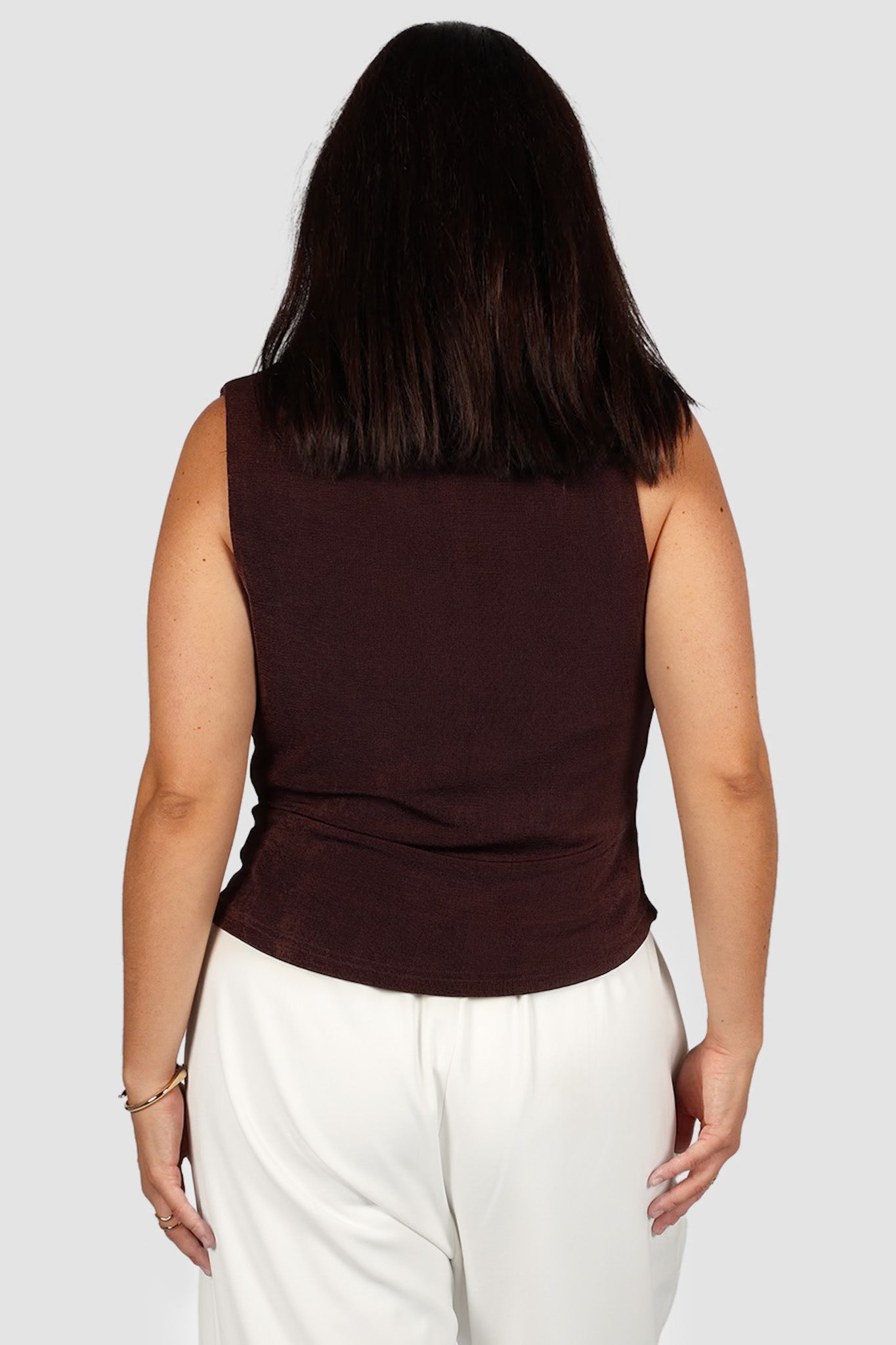 IVES COWL NECK TOP CHOC - Fayt The Label
