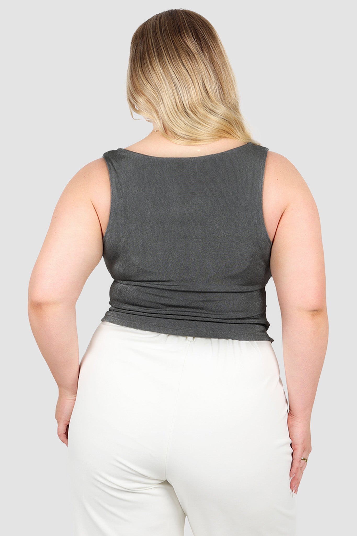 IVES COWL NECK TOP GUNMETAL - Fayt The Label