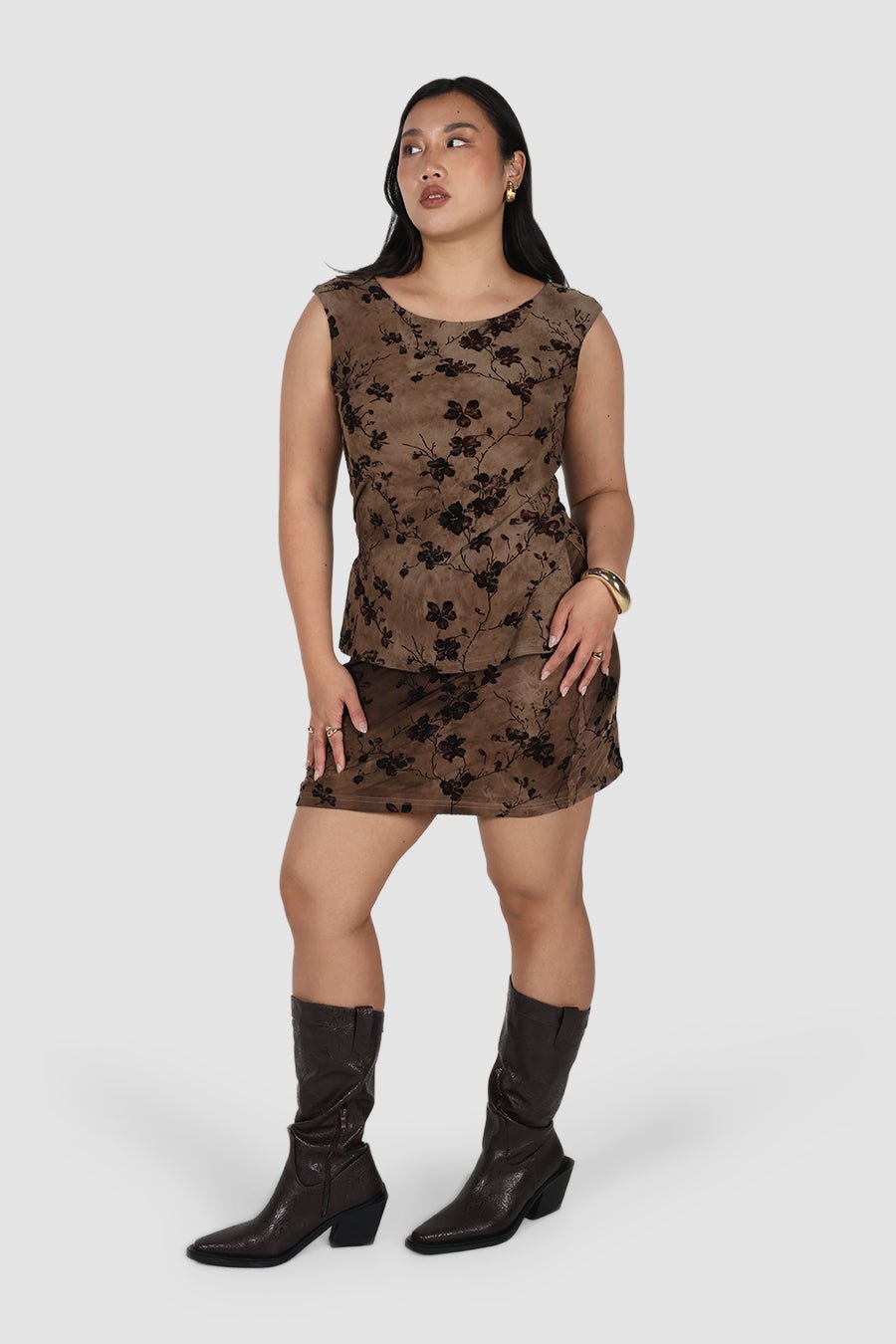 IVIE TOP SEPIA PETAL - Fayt The Label