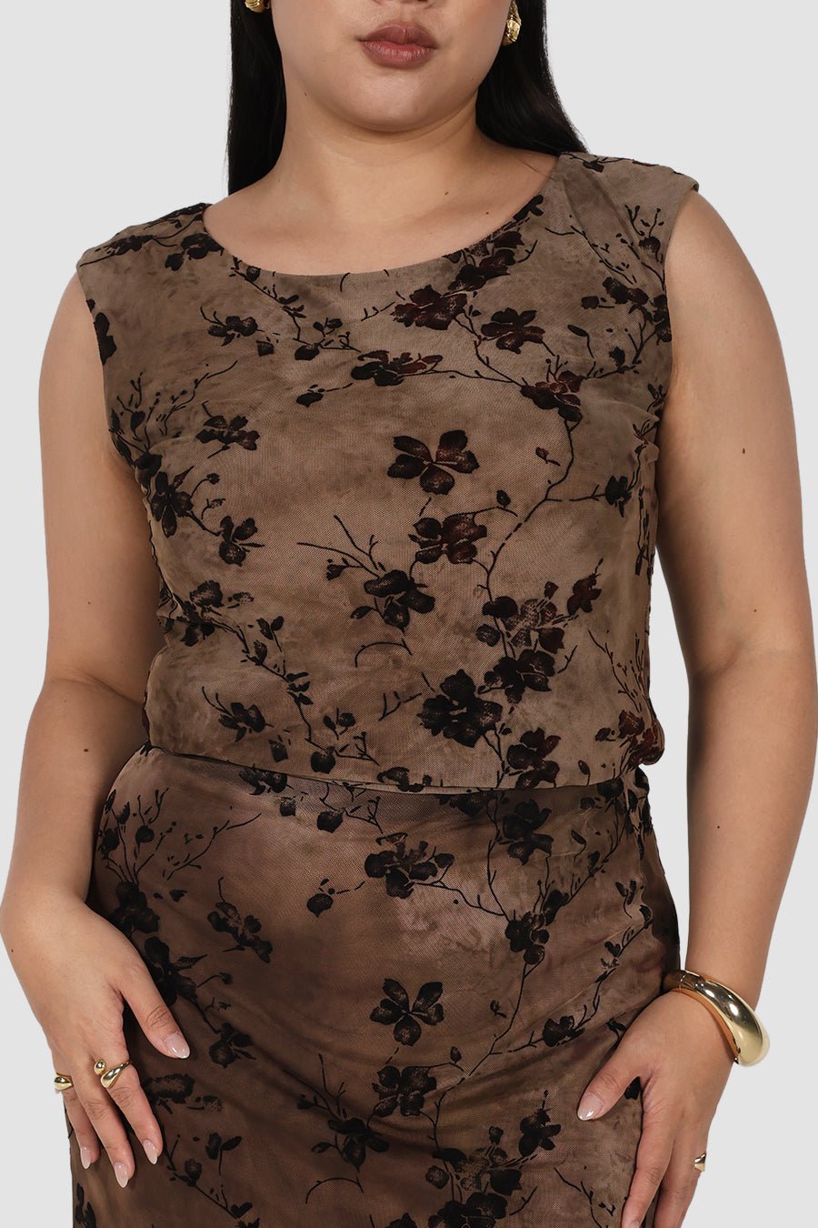 IVIE TOP SEPIA PETAL - Fayt The Label