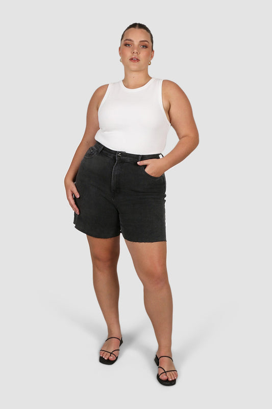 JAGGER DENIM SHORT BLACK WASH - Fayt The Label