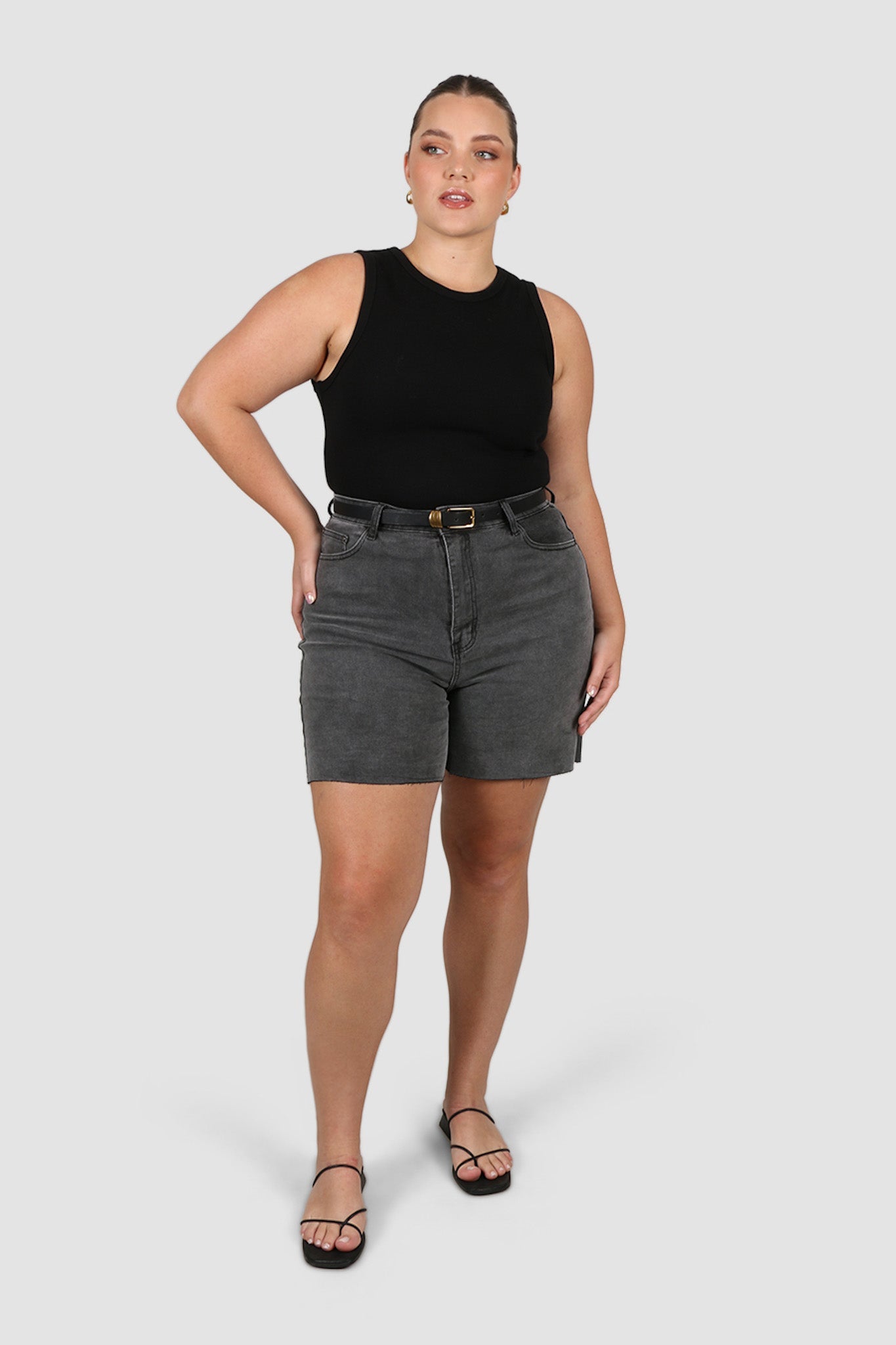 JAGGER DENIM SHORT GREY WASH - Fayt The Label