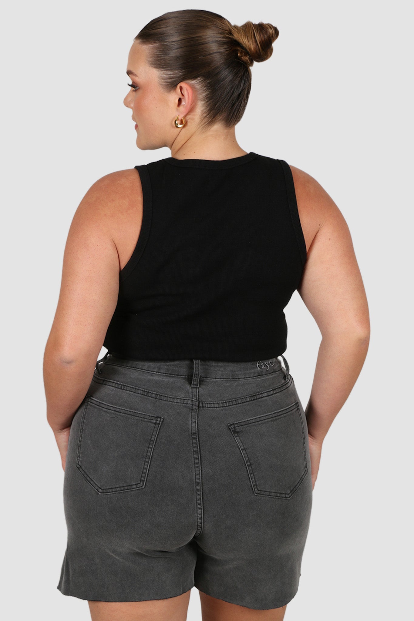 JAGGER DENIM SHORT GREY WASH - Fayt The Label