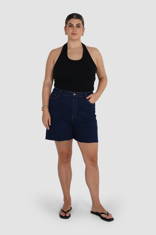 JAGGER DENIM SHORT MIDNIGHT BLUE - Fayt The Label