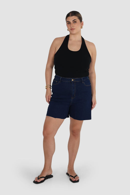 JAGGER DENIM SHORT MIDNIGHT BLUE - Fayt The Label