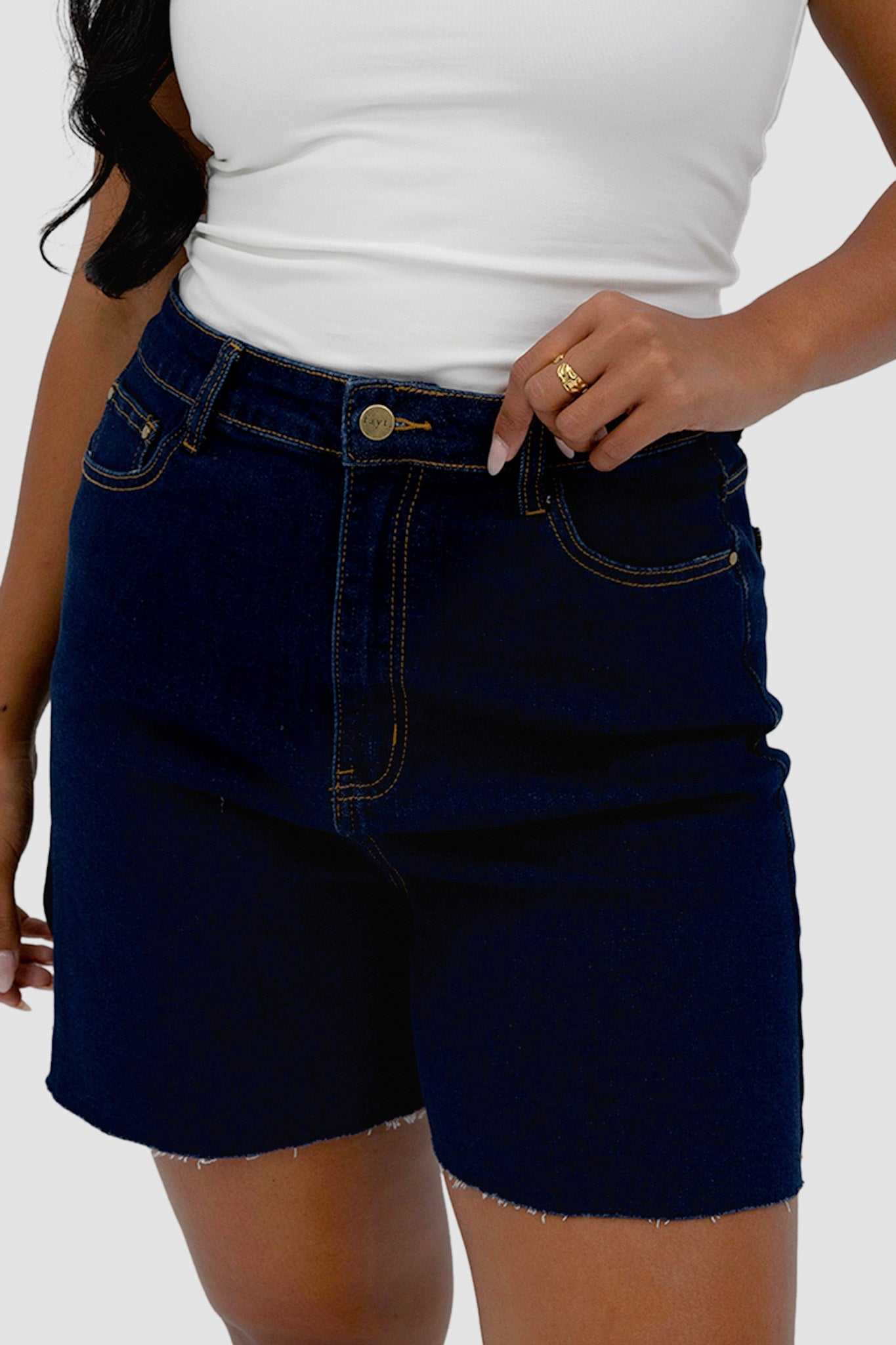 JAGGER DENIM SHORT MIDNIGHT BLUE - Fayt The Label