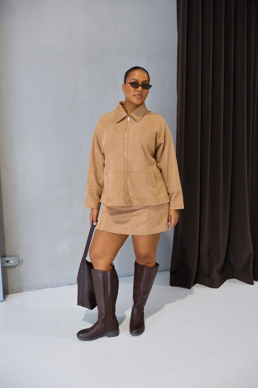 JUDE ZIP JACKET CARAMEL - Fayt The Label