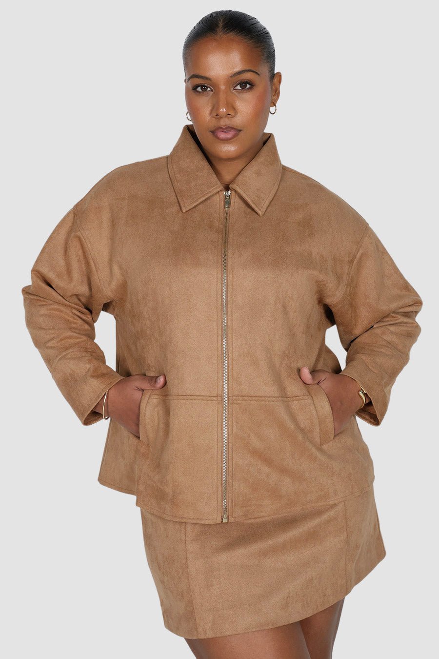 JUDE ZIP JACKET CARAMEL - Fayt The Label