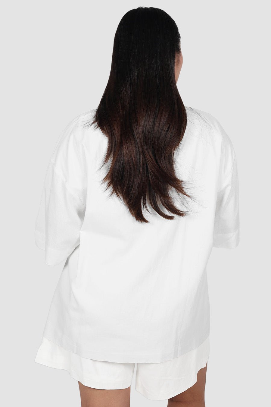 JUNIE OVERSIZED LINEN BLEND SHIRT WHITE - Fayt The Label