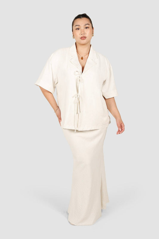 JUNIE OVERSIZED SHIRT PEARL - Fayt The Label