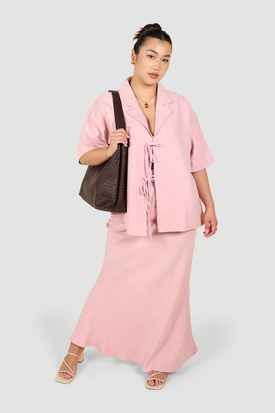 JUNIE OVERSIZED SHIRT PINK - Fayt The Label