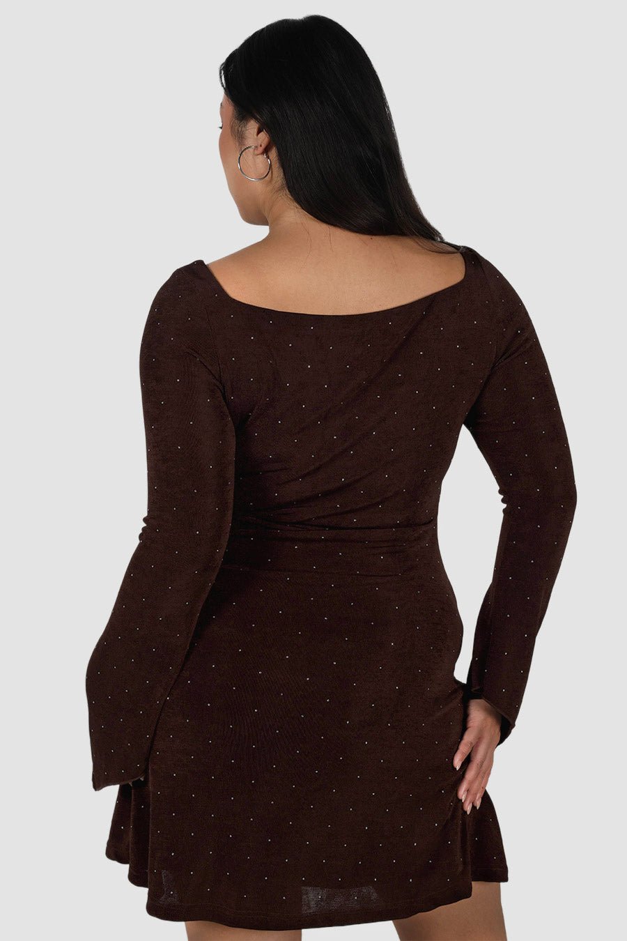 KENZIE MINI DRESS ESPRESSO SPARKLE - Fayt The Label