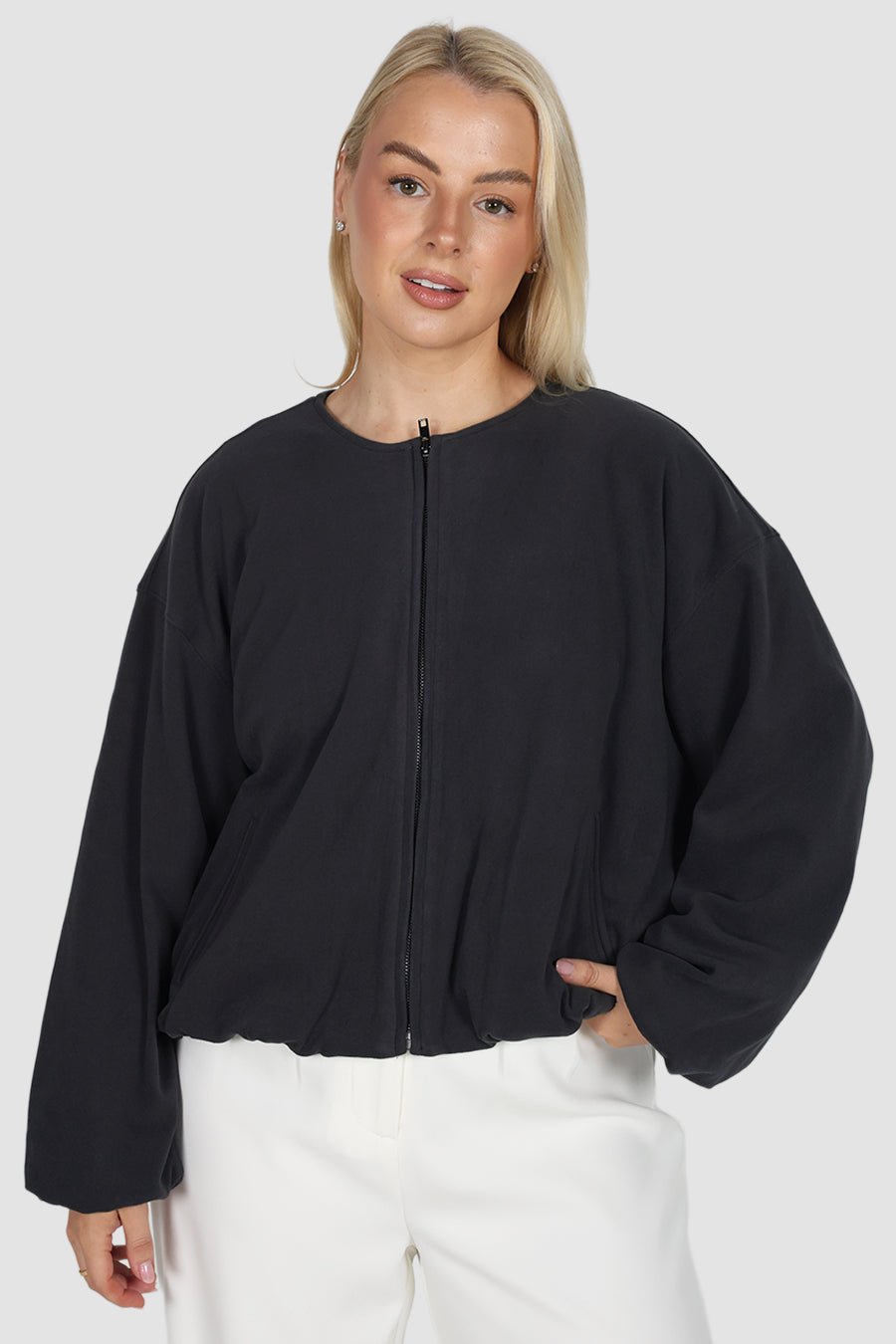 LAKIN BOMBER JACKET CHARCOAL - Fayt The Label
