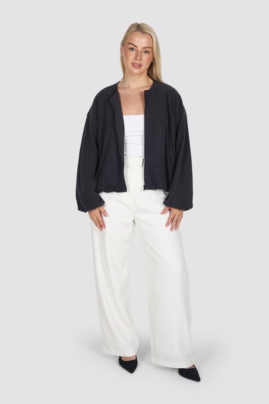 LAKIN BOMBER JACKET CHARCOAL - Fayt The Label