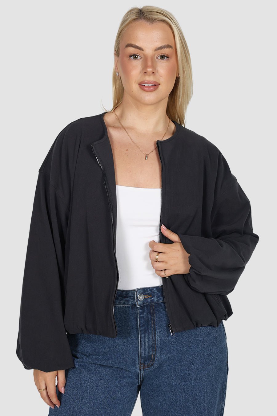 LAKIN BOMBER JACKET CHARCOAL - Fayt The Label