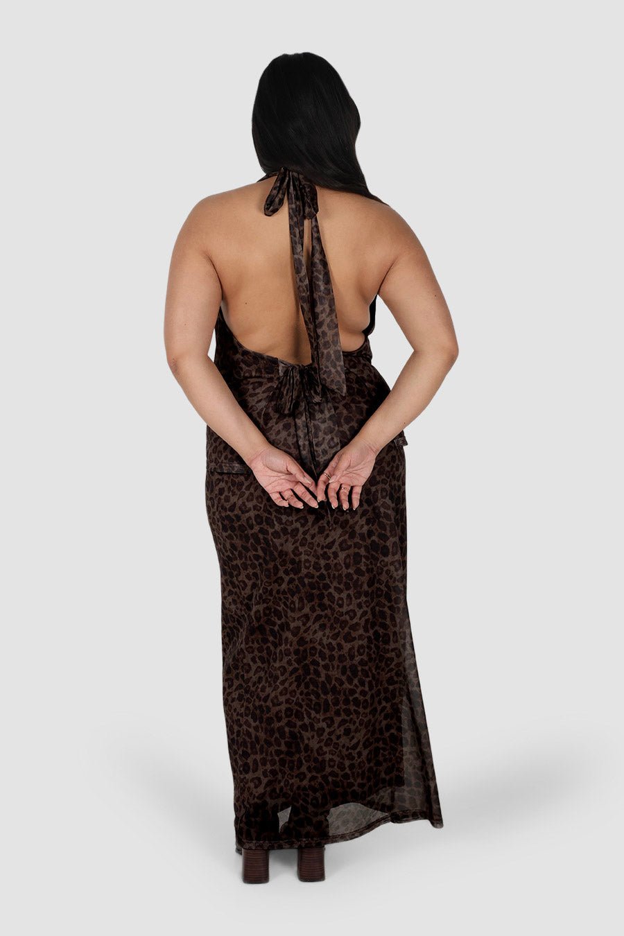 LALITA MAXI SKIRT CHOC LEOPARD - Fayt The Label