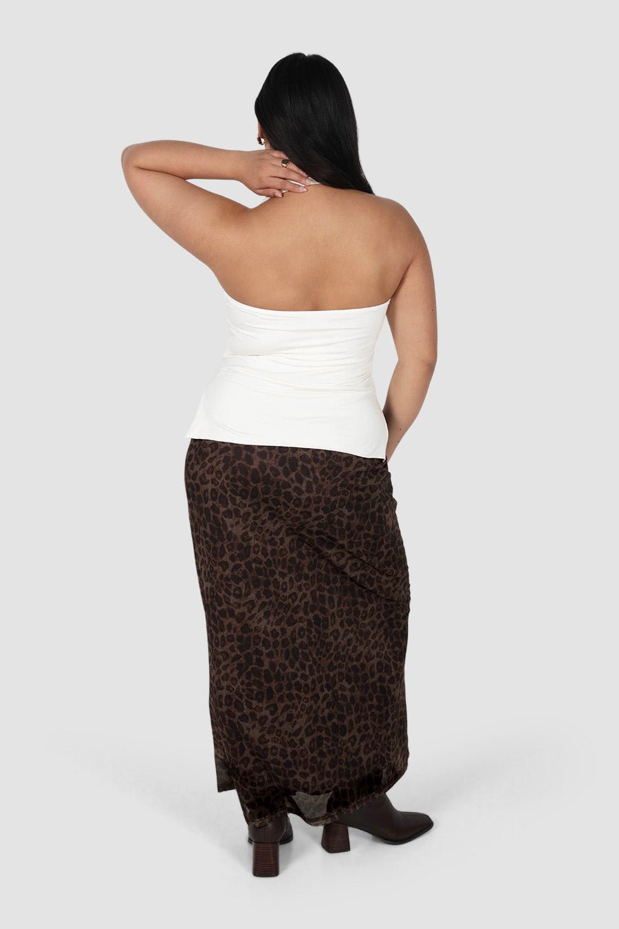 LALITA MAXI SKIRT CHOC LEOPARD - Fayt The Label