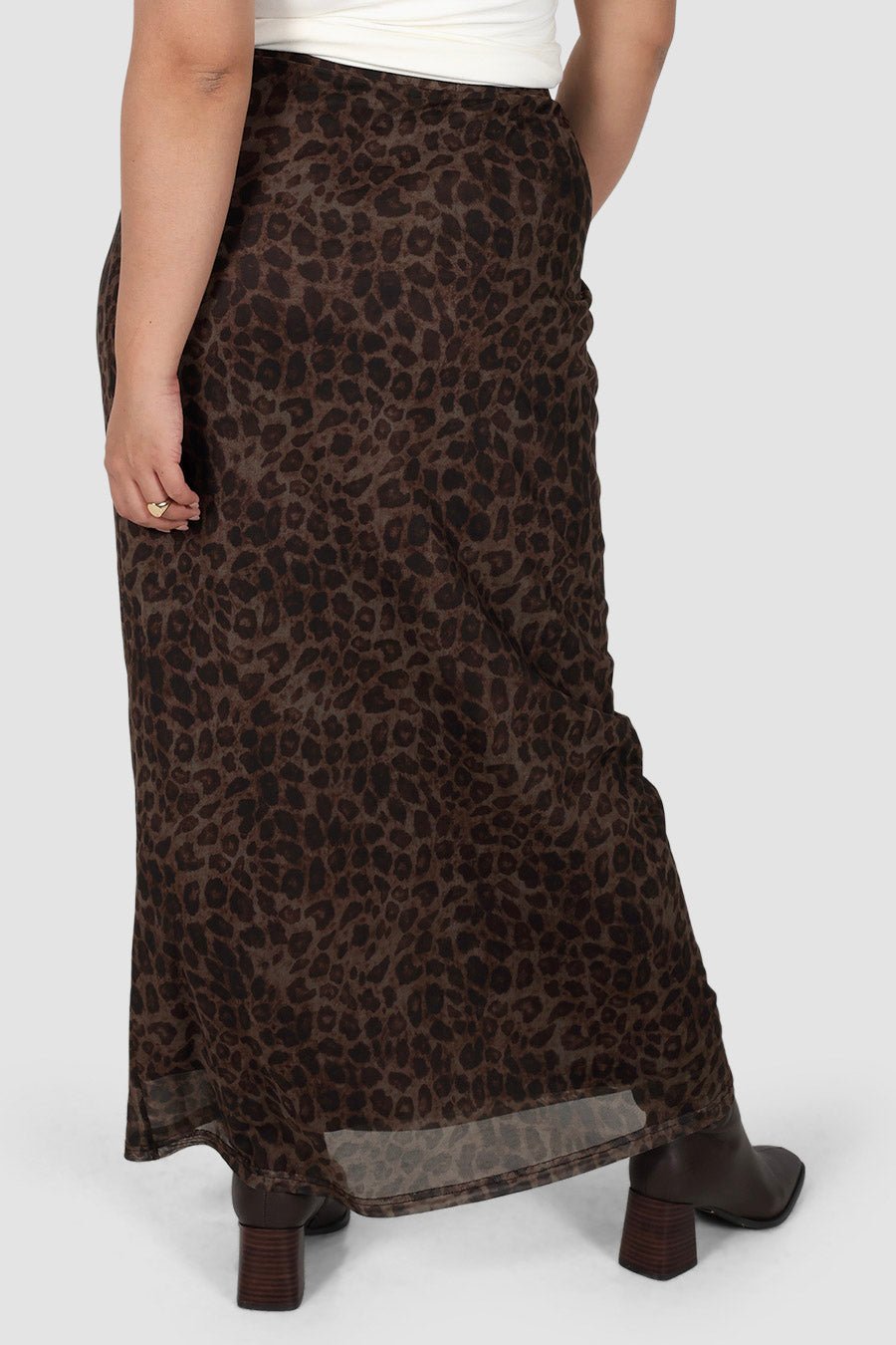 LALITA MAXI SKIRT CHOC LEOPARD - Fayt The Label