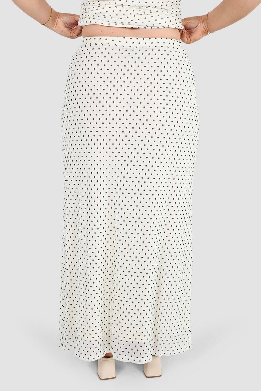 LALITA MAXI SKIRT WHITE SPOT - Fayt The Label