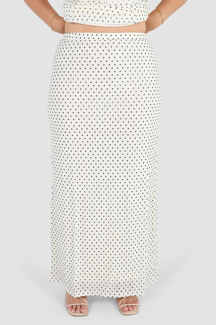 LALITA MAXI SKIRT WHITE SPOT - Fayt The Label