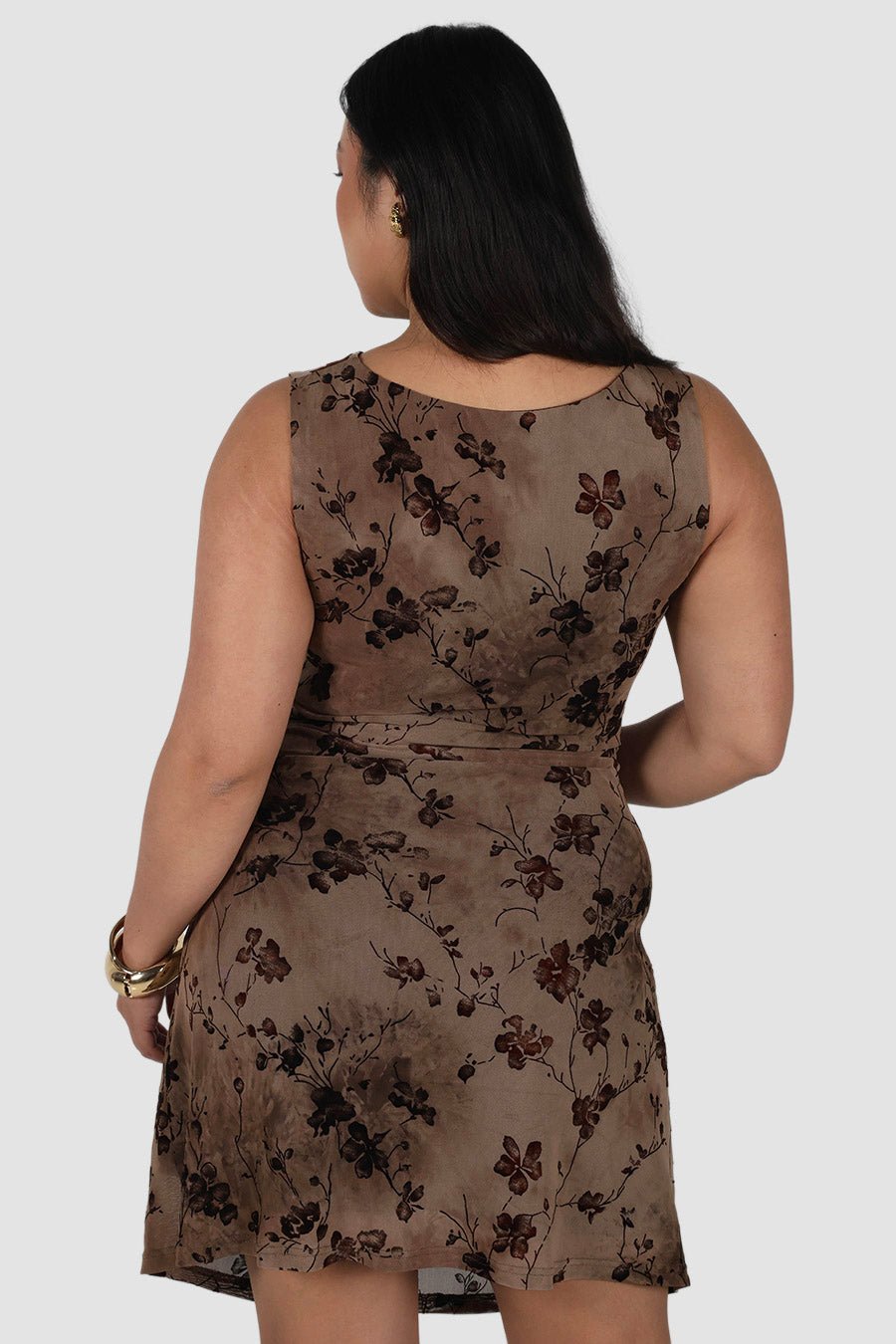 LISETTE MINI DRESS SEPIA PETAL - Fayt The Label