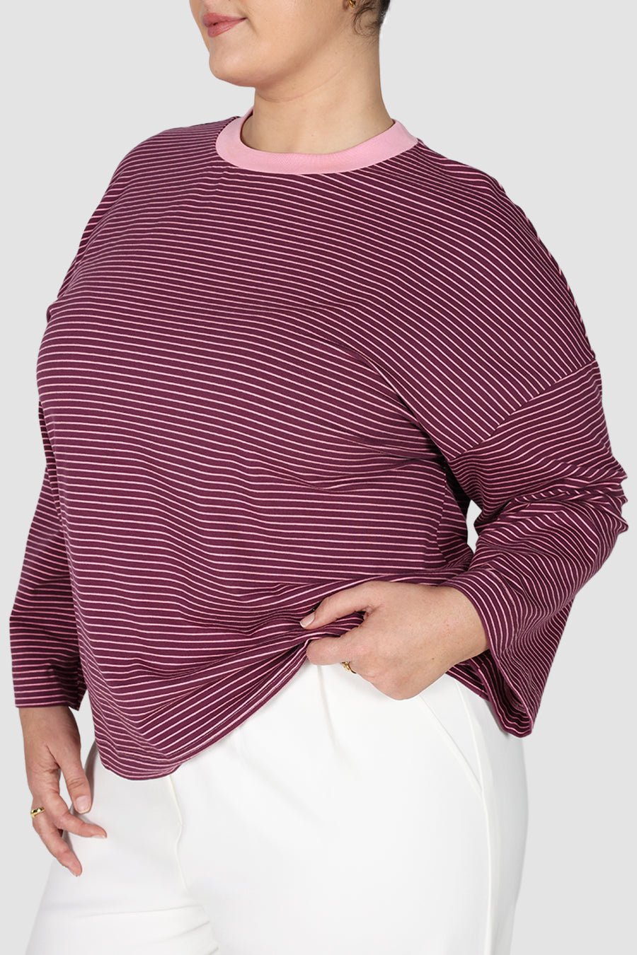 LONG SLEEVE SPENCER TEE PLUM/PINK - Fayt The Label