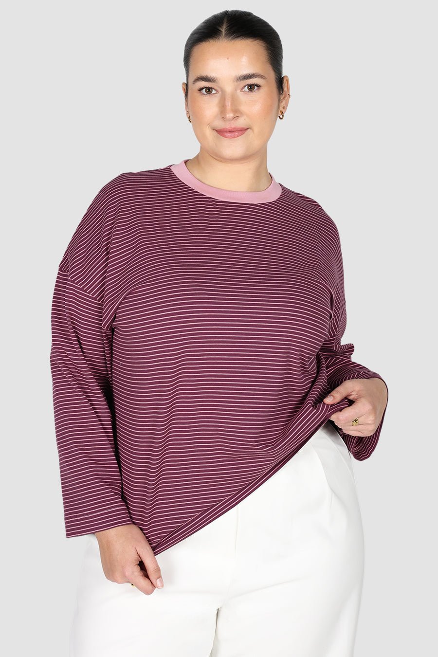LONG SLEEVE SPENCER TEE PLUM/PINK - Fayt The Label