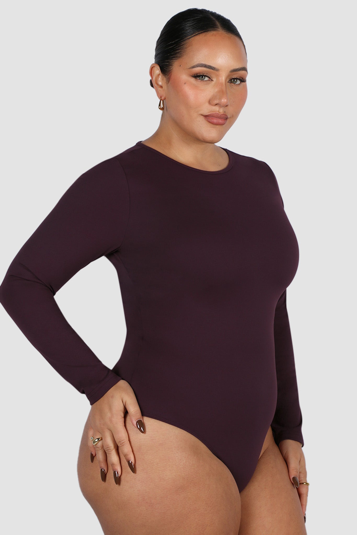 L/S BODYSUIT DEEP PLUM - Fayt The Label