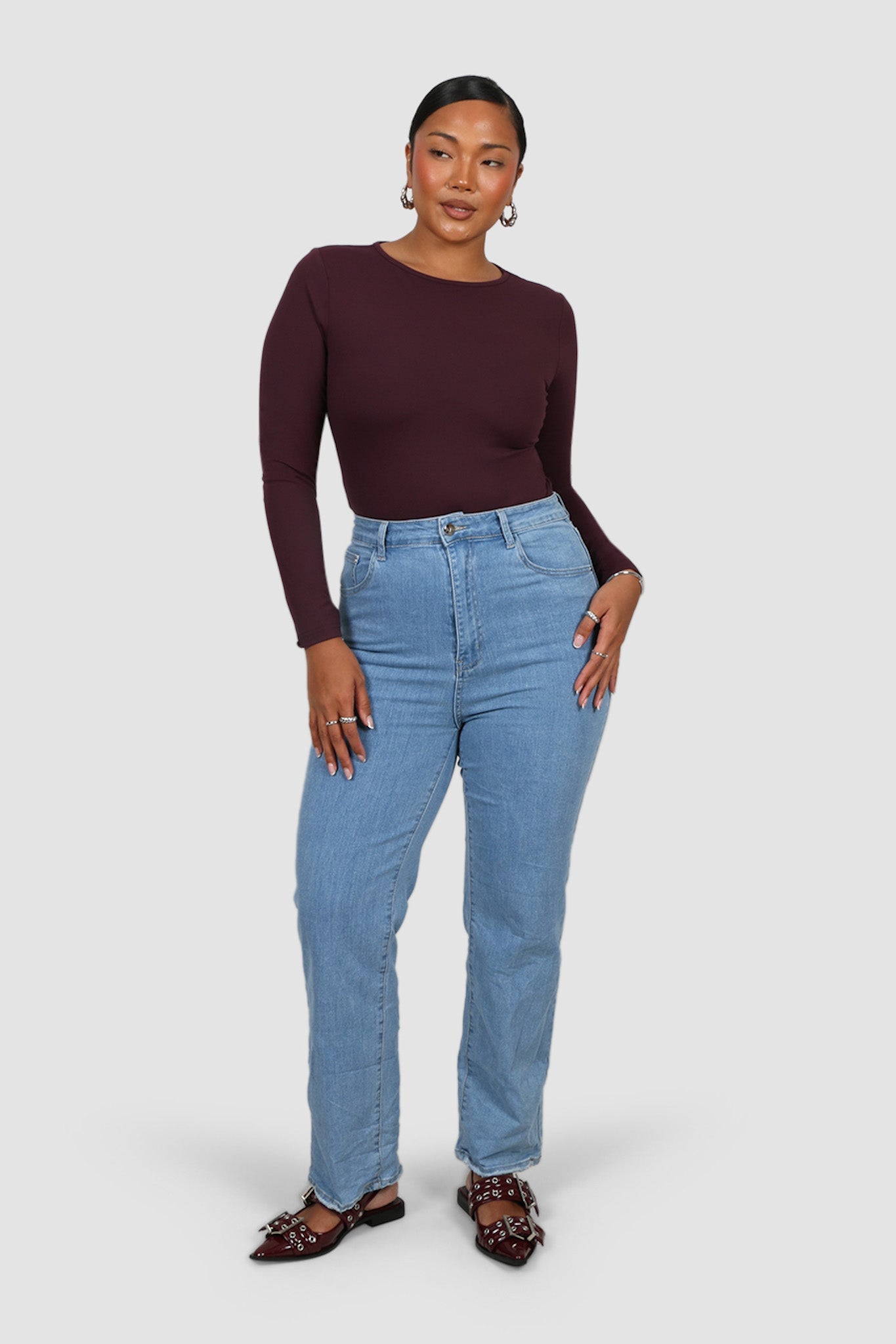 L/S BODYSUIT DEEP PLUM - Fayt The Label