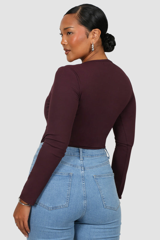 L/S BODYSUIT DEEP PLUM - Fayt The Label