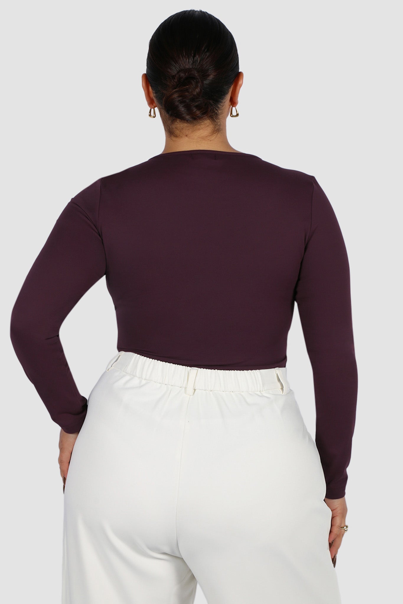 L/S BODYSUIT DEEP PLUM - Fayt The Label
